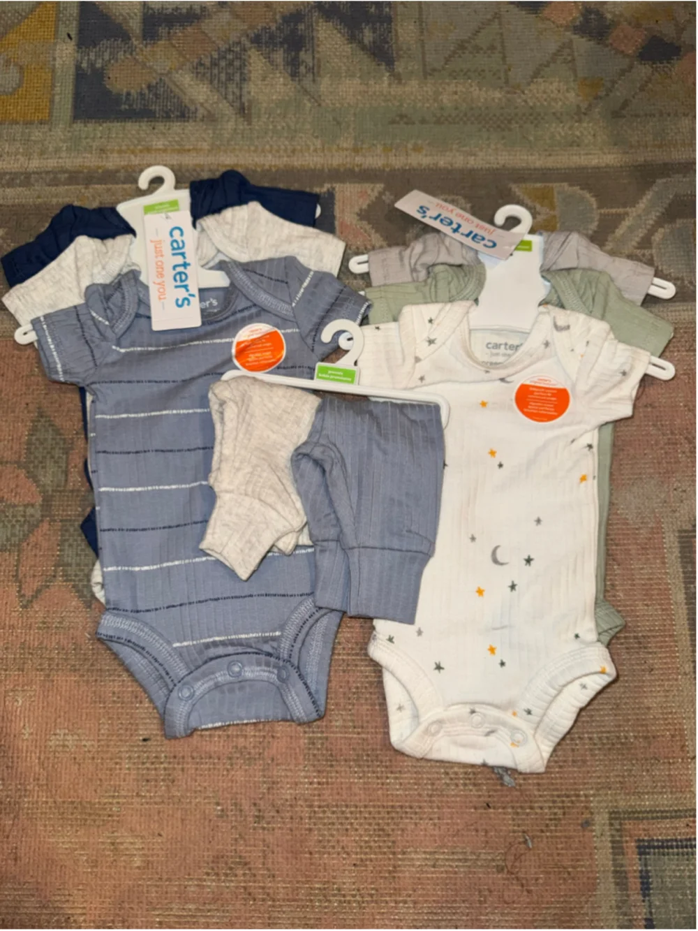 Baby Carter's Bodysuit and Pants Set Preemie Blue White